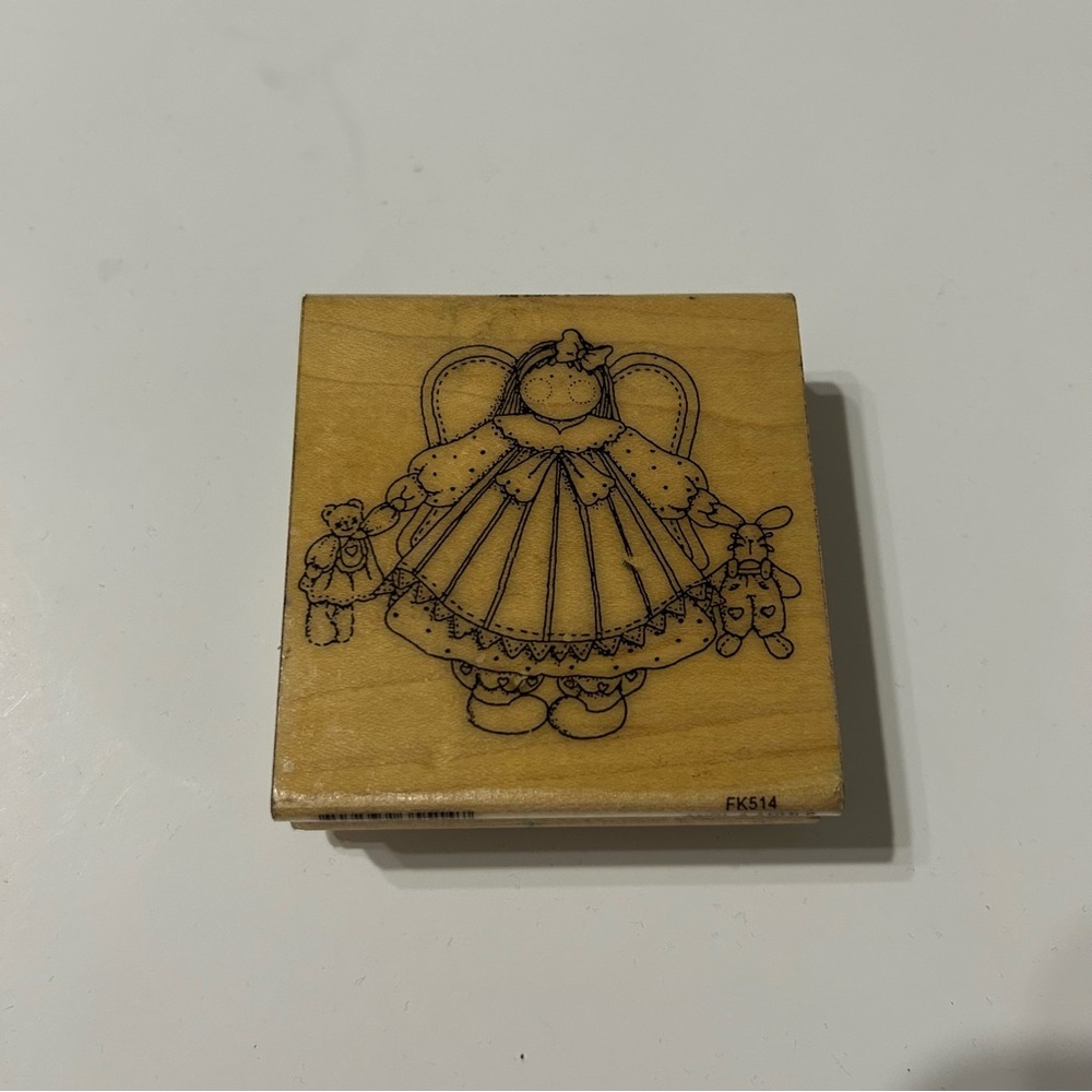 Angel & Animals 1995 Finders Keepers Rubber Stamp